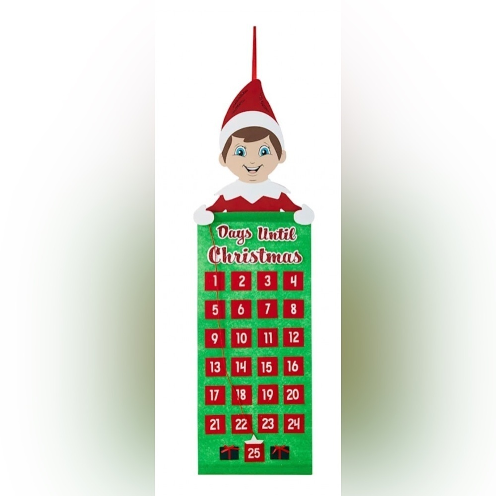NWT elf on the shelf Fabric Christmas Countdown Wall Decor advent